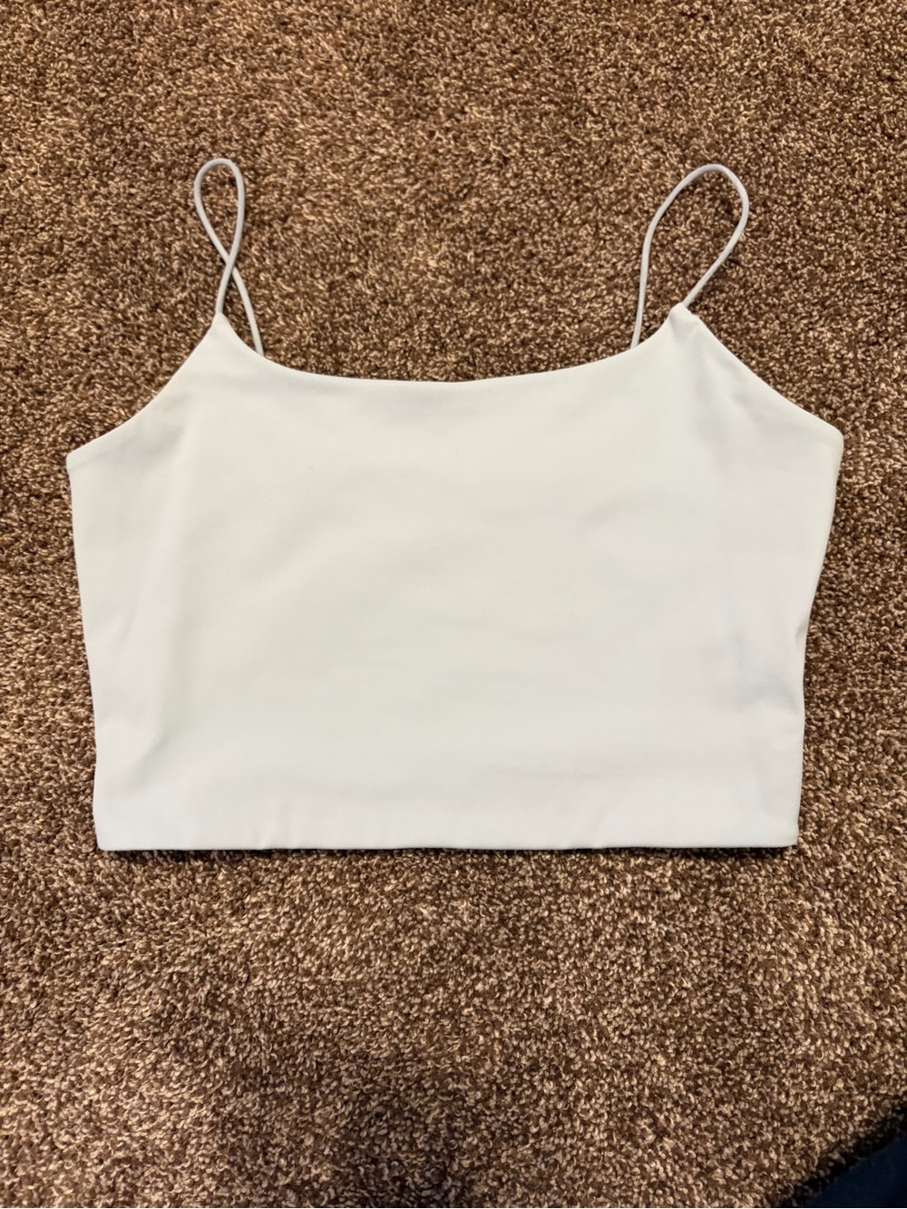 Garage White Spaghetti-Strap Cropped Cami Light Blue